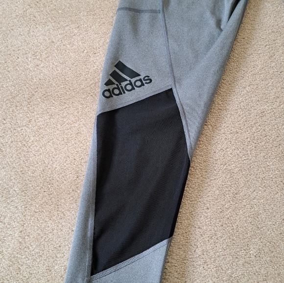 Adidas Aeroready Leggings Women's Medium Grey Black Mesh Panel Activewear Pants - Picture 7 of 8